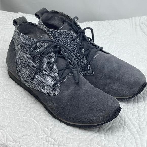 Eddie Bauer Women's 11 Gray Transition Chukka Boot Lace Up Suede Woven 6180-938 - Picture 1 of 10